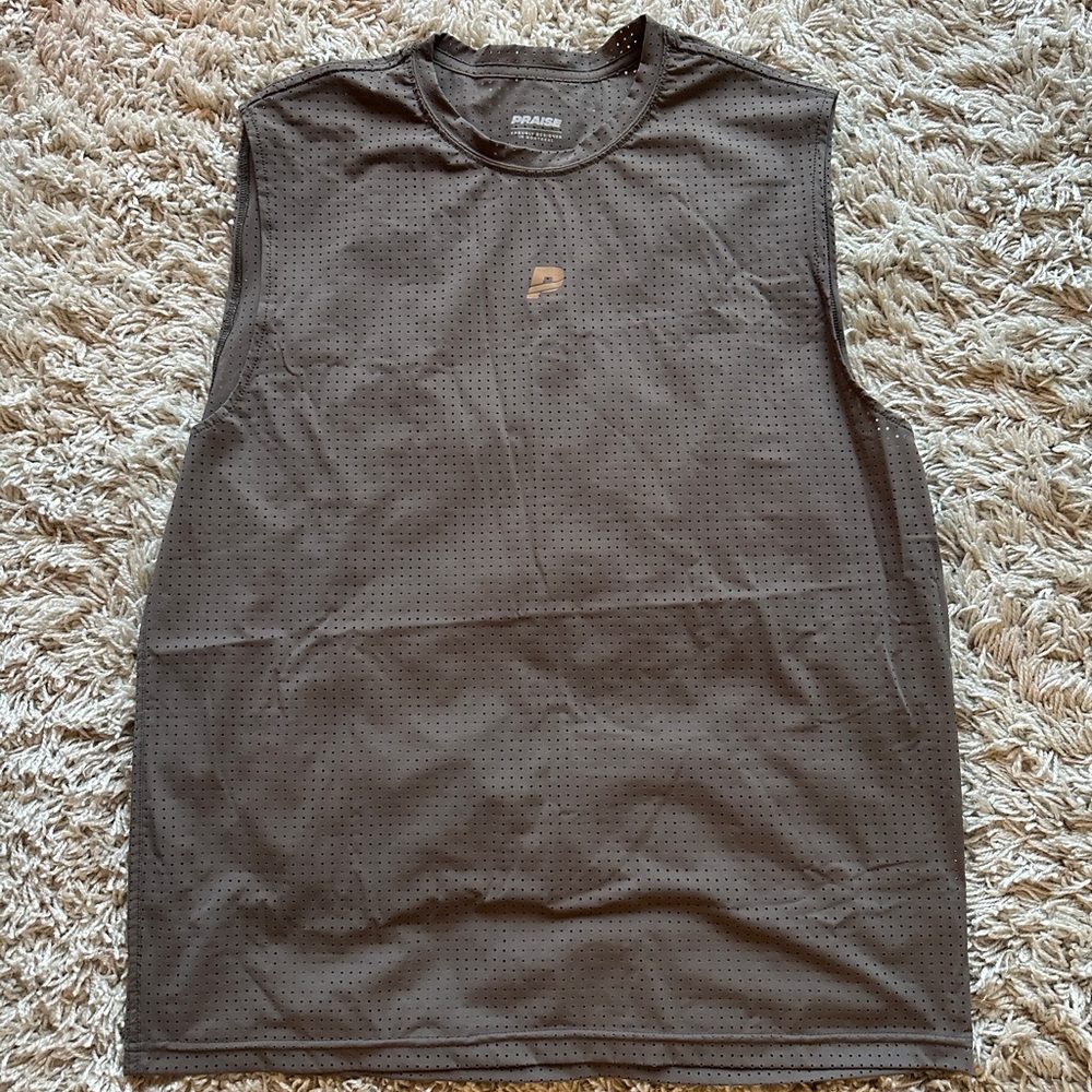 Men's Perforated Brown Tank Top